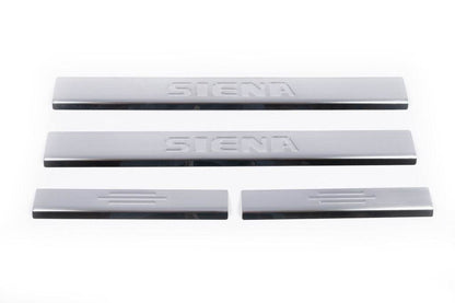 Door sills Carmos (4 pieces, stainless.) for Fiat Siena 1998↗ - Reelken Auto