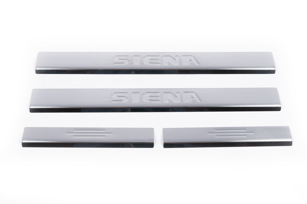 Carmos Door Sill Protectors (4 pcs, Stainless Steel) for Fiat Siena 1996-2016 - image 2