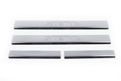 Carmos Door Sill Protectors (4 pcs, Stainless Steel) for Fiat Siena 1996-2016 - image 2