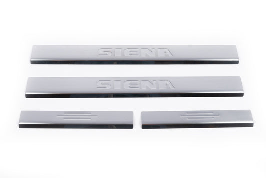 Carmos Door Sill Protectors (4 pcs, Stainless Steel) for Fiat Siena 1996-2016 - image 2