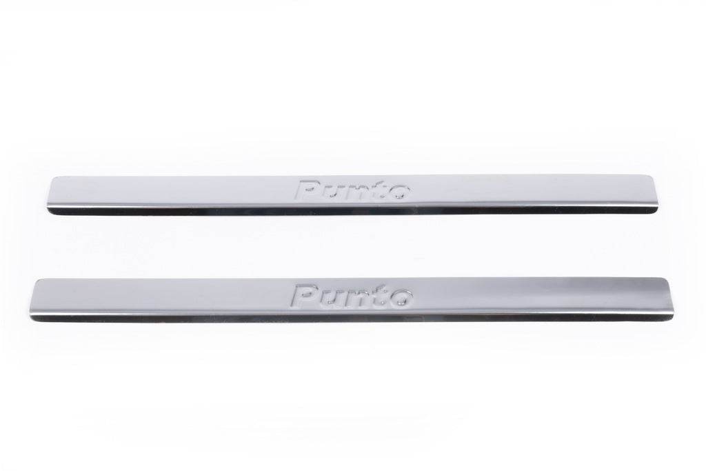 Door sills Carmos V2 (2 pieces, stainless.) for Fiat Punto Grande/EVO 2006-2018 - Reelken Auto