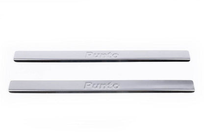 Door sills Carmos V2 (2 pieces, stainless.) for Fiat Punto Grande/EVO 2006-2018 - Reelken Auto