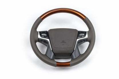 Steering wheel assembly (light wood) for Toyota Land Cruiser Prado 150 2009-2023 - image 1