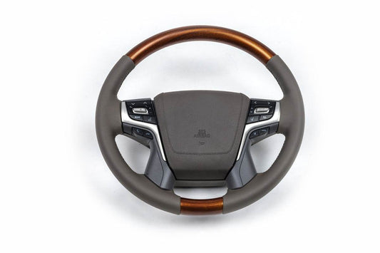 Steering wheel assembly (light wood) for Toyota Land Cruiser Prado 150 - Reelken Auto
