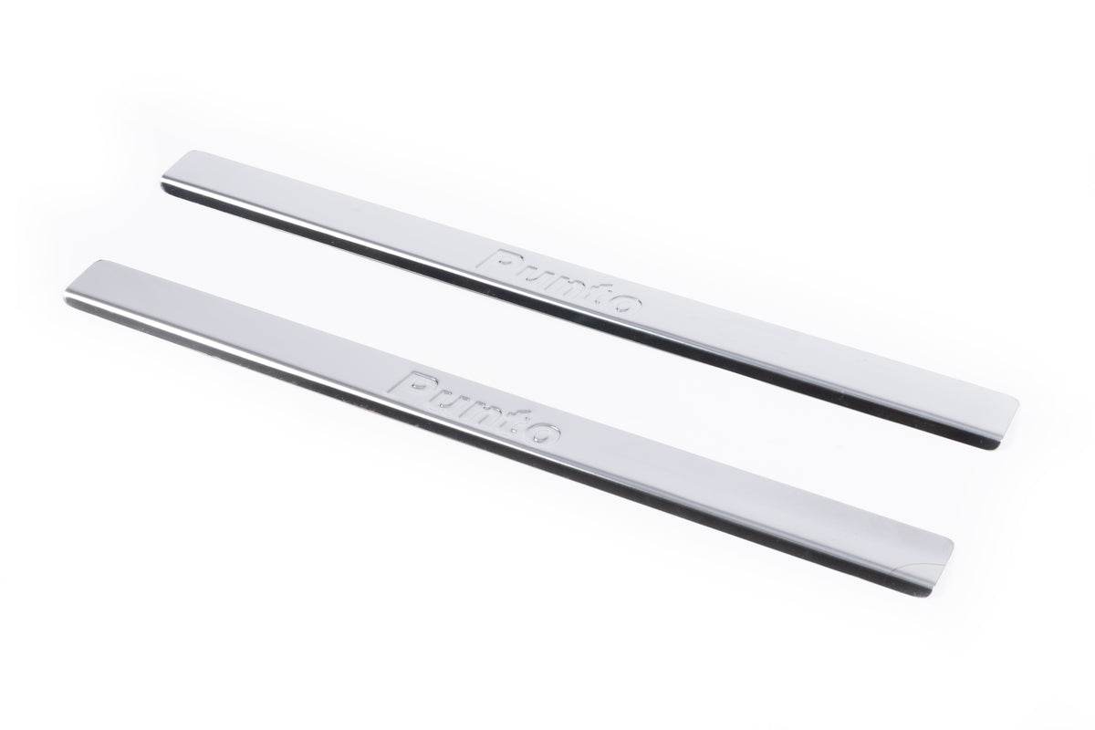Door sills Carmos V2 (2 pieces, stainless.) for Fiat Punto Grande/EVO 2006-2018 - Reelken Auto