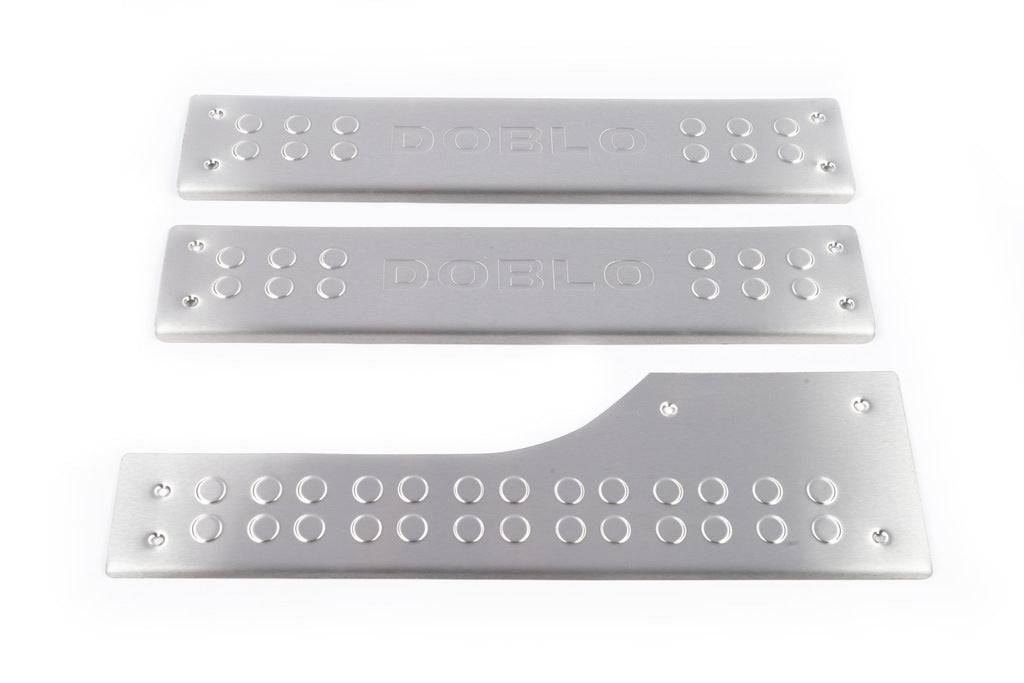 Carmos Interior Door Sill Covers Stainless Steel for Fiat Doblo II 2010-2022 - image 2