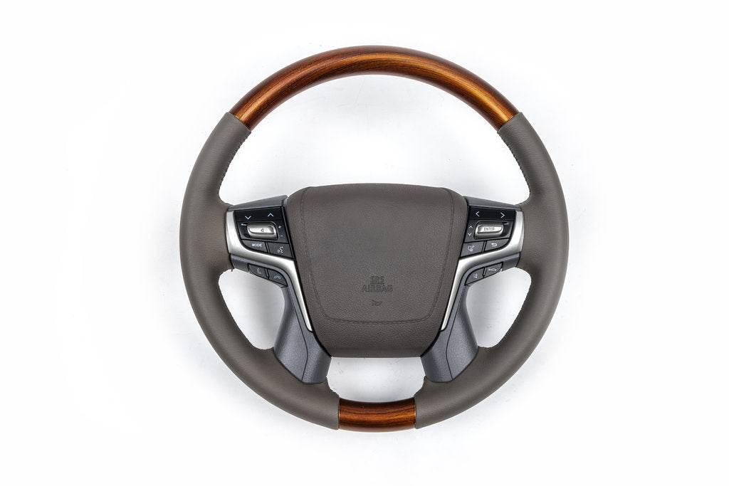Steering wheel assembly (light wood) for Toyota Land Cruiser Prado 150 - Reelken Auto