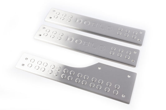 Carmos Interior Door Sill Covers Stainless Steel for Fiat Doblo II 2010-2022 - image 1