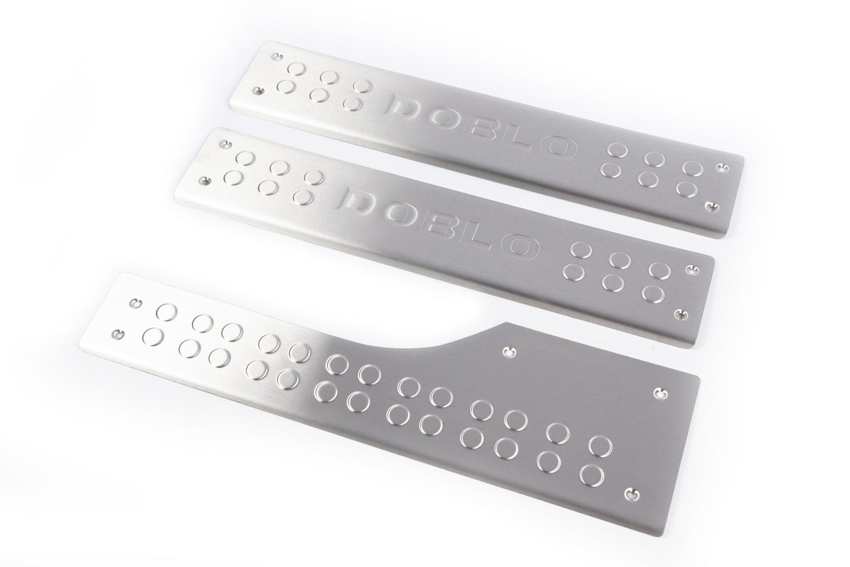 Carmos Interior Door Sill Covers Stainless Steel for Fiat Doblo II 2010-2022 - image 1