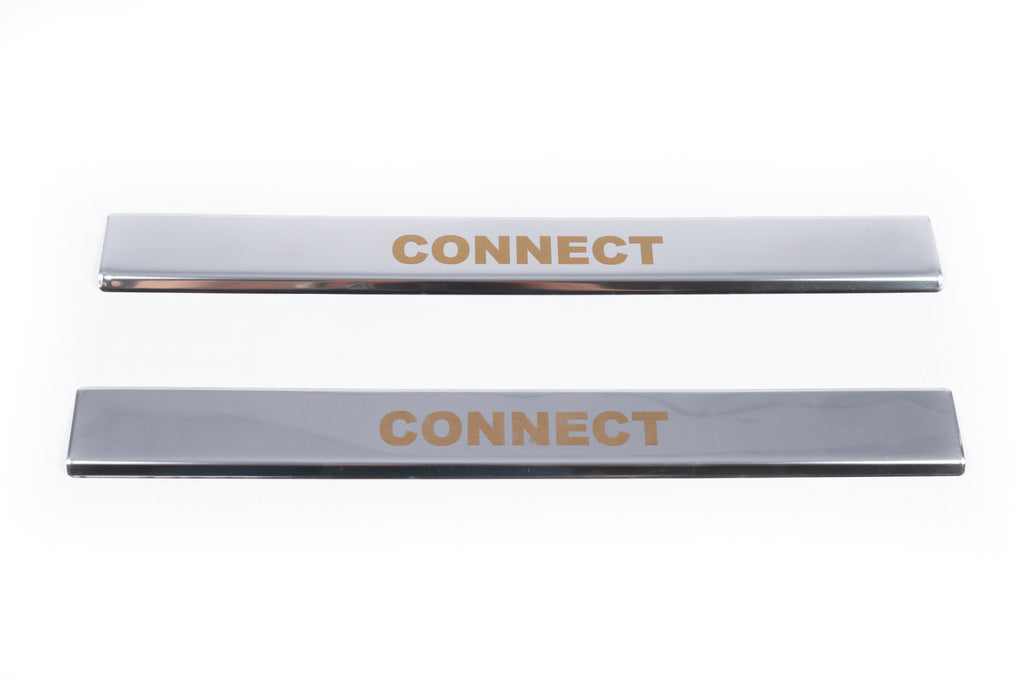 Carmos V1 Stainless Steel Door Sill Protectors (2 pcs) for Ford Connect 2006-2009 - image 2