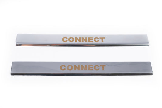 Carmos V1 Stainless Steel Door Sill Protectors (2 pcs) for Ford Connect 2006-2009 - image 2