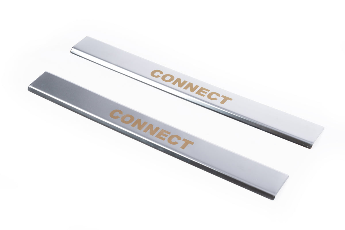 Carmos V1 Stainless Steel Door Sill Protectors (2 pcs) for Ford Connect 2002-2006 - image 1
