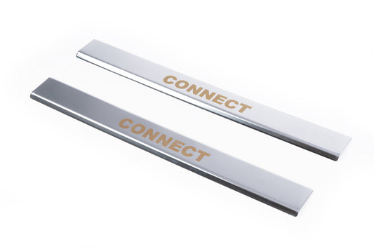 Carmos V1 Stainless Steel Door Sill Protectors (2 pcs) for Ford Connect 2002-2006 - image 1