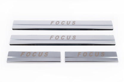 Stainless Steel Door Sill Protectors Carmos V1 (4 pcs) for Ford Focus III 2011-2017 - image 4