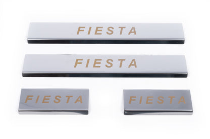 Stainless Steel Door Sill Protectors Carmos V1 (4 pcs) for Ford Fiesta 2002-2008 - image 2