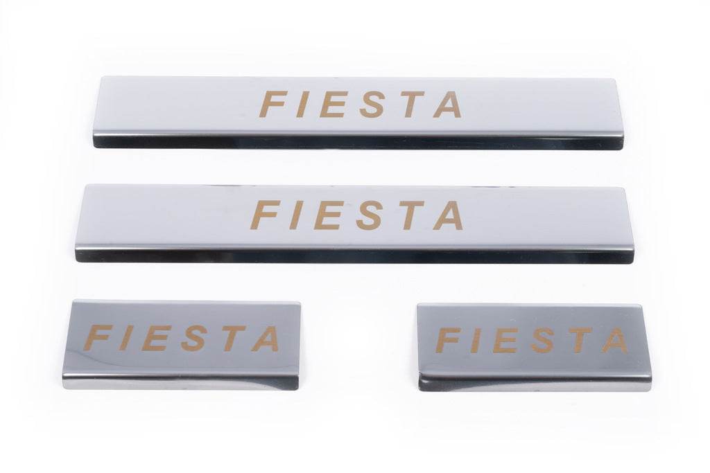 Door sills Carmos V1 (4 pcs, stainless steel) for Ford Fiesta 2002-2008 - Reelken Auto