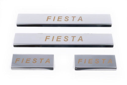 Door sills Carmos V1 (4 pcs, stainless steel) for Ford Fiesta 2002-2008 - Reelken Auto