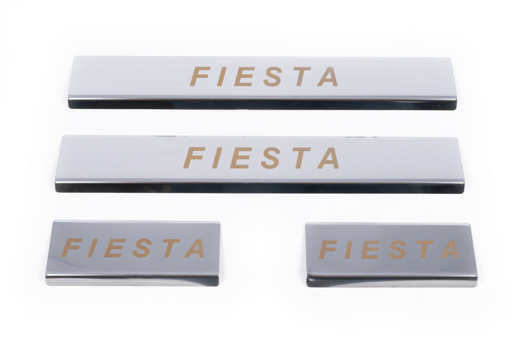 Stainless Steel Door Sill Protectors Carmos V1 (4 pcs) for Ford Fiesta 2002-2008 - image 2
