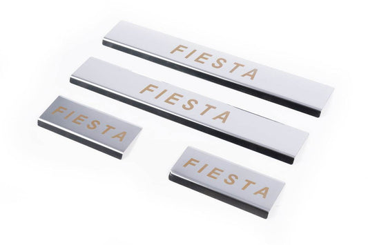 Door sills Carmos V1 (4 pcs, stainless steel) for Ford Fiesta 2002-2008 - Reelken Auto