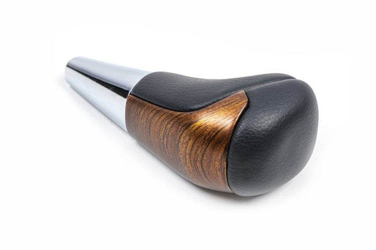Gear knob (Black leather + light wood) for Toyota Land Cruiser Prado 150 - Reelken Auto