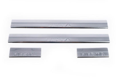 Door sills (Carmos V2, 4 pieces, stainless.) for Ford Fiesta 2008-2017 - Reelken Auto