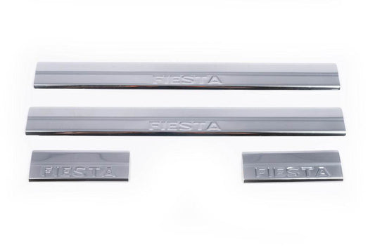 Door sills (Carmos V2, 4 pieces, stainless.) for Ford Fiesta 2008-2017 - Reelken Auto