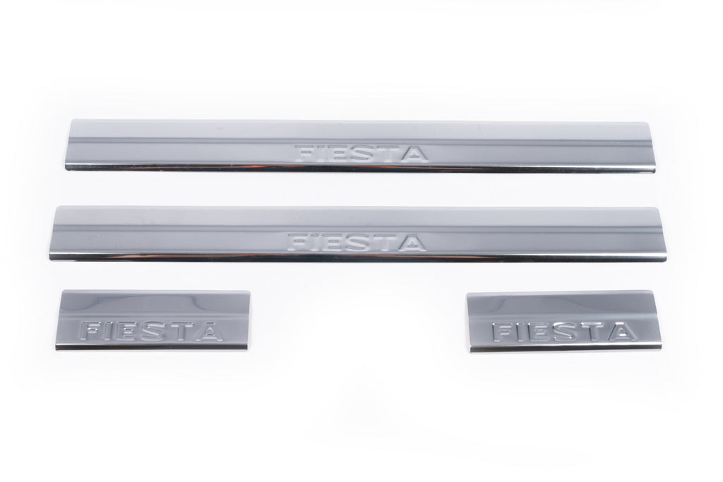 Stainless Steel Door Sill Protectors (Carmos V2, 4 pcs) for Ford Fiesta 2008-2017 - image 2