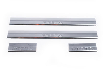 Stainless Steel Door Sill Protectors (Carmos V2, 4 pcs) for Ford Fiesta 2008-2017 - image 2