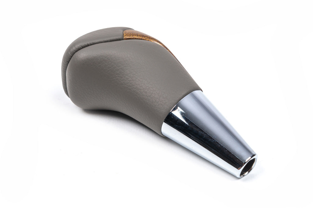 Gear Shift Knob (Gray Leather + Light Wood) for Toyota Land Cruiser 200 2007-2021 - image 2