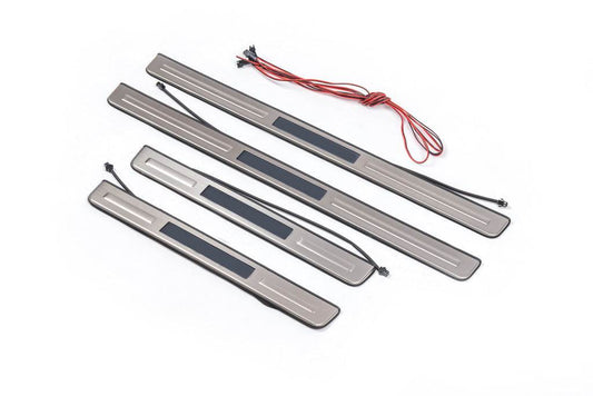 Illuminated door sills (4 pcs) for Toyota Land Cruiser 200 - Reelken Auto