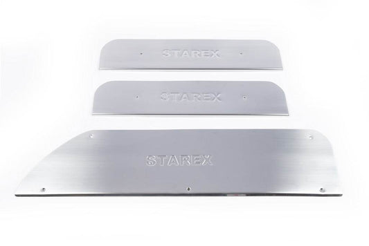 Door sills Carmos (3 pcs, stainless steel) for Hyundai H200, H1, Starex 1998-2007 - Reelken Auto
