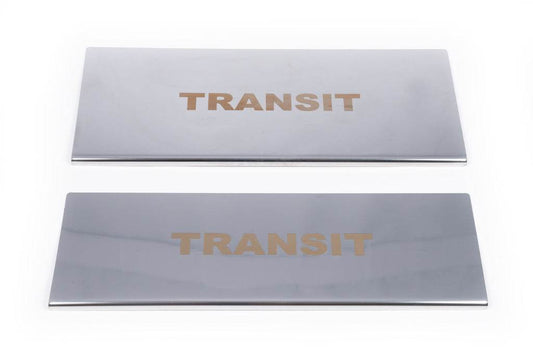 Carmos V1 internal threshold pads (2 pcs, stainless steel) for Ford Transit 2000-2014 - Reelken Auto