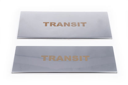 Interior door sill protectors Carmos V1 (2 pcs, stainless steel) for Ford Transit 2000-2014 - image 2