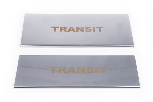 Interior door sill protectors Carmos V1 (2 pcs, stainless steel) for Ford Transit 2000-2014 - image 2