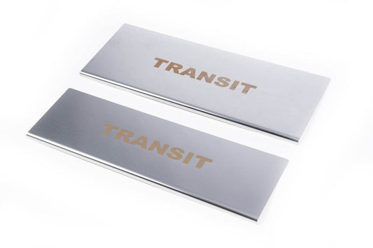 Carmos V1 internal threshold pads (2 pcs, stainless steel) for Ford Transit 2000-2014 - Reelken Auto