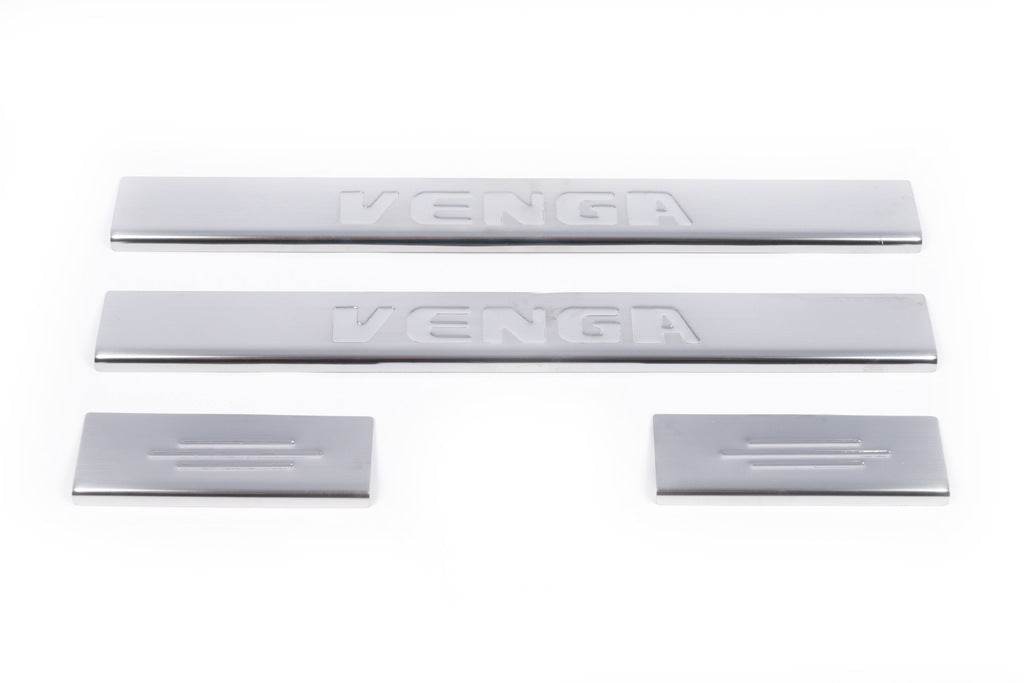 Door sills Carmos (4 pieces, stainless.) for Kia Venga - Reelken Auto