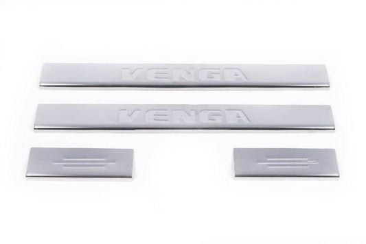 Door sills Carmos (4 pieces, stainless.) for Kia Venga - Reelken Auto