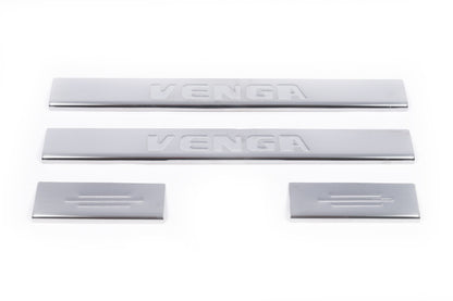 Carmos Door Sill Protectors (4 pcs, Stainless Steel) for Kia Venga 2010-2019 - image 2