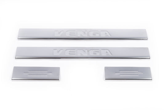 Carmos Door Sill Protectors (4 pcs, Stainless Steel) for Kia Venga 2010-2019 - image 2