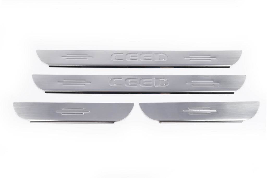 Door sills Carmos (4 pieces, stainless.) for Kia Ceed 2007-2012 - Reelken Auto