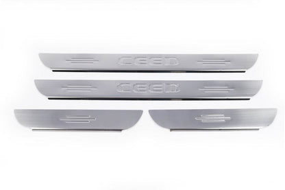Door sills Carmos (4 pieces, stainless.) for Kia Ceed 2007-2012 - Reelken Auto