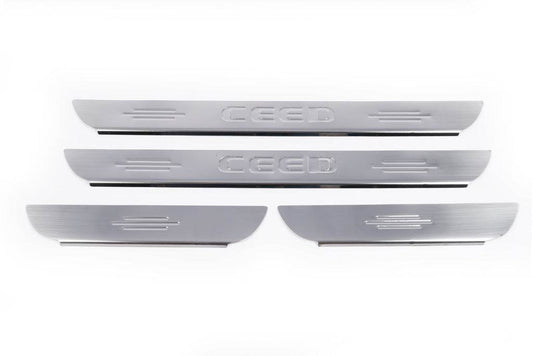 Door sills Carmos (4 pieces, stainless.) for Kia Ceed 2007-2012 - Reelken Auto
