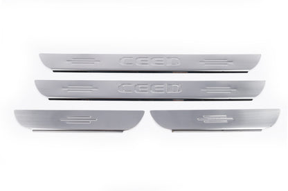 Carmos Door Sill Protectors (4 pcs, Stainless Steel) for Kia Ceed 2007-2012 - image 2
