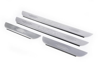 Door sills Carmos (4 pieces, stainless.) for Kia Ceed 2007-2012 - Reelken Auto