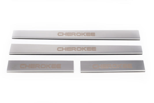 Carmos Door Sill Protectors (4 pcs, Stainless Steel) for Jeep Grand Cherokee WK 2004-2010 - image 2