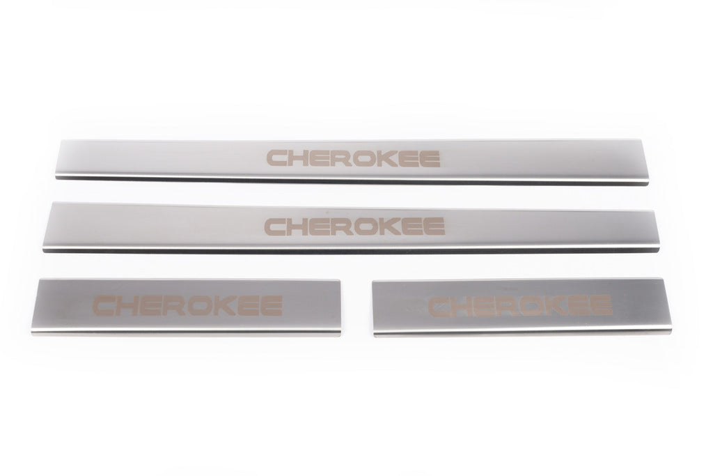 Door Sill Protectors Carmos V1 (4 pcs, Stainless Steel) for Jeep Cherokee/Liberty 2007-2013 - image 2