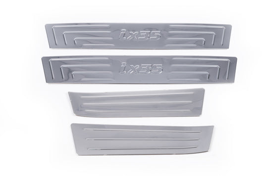 Door Sill Protectors Carmos V1 (4 pcs, Stainless Steel) for Hyundai IX-35 2010-2015 - image 2