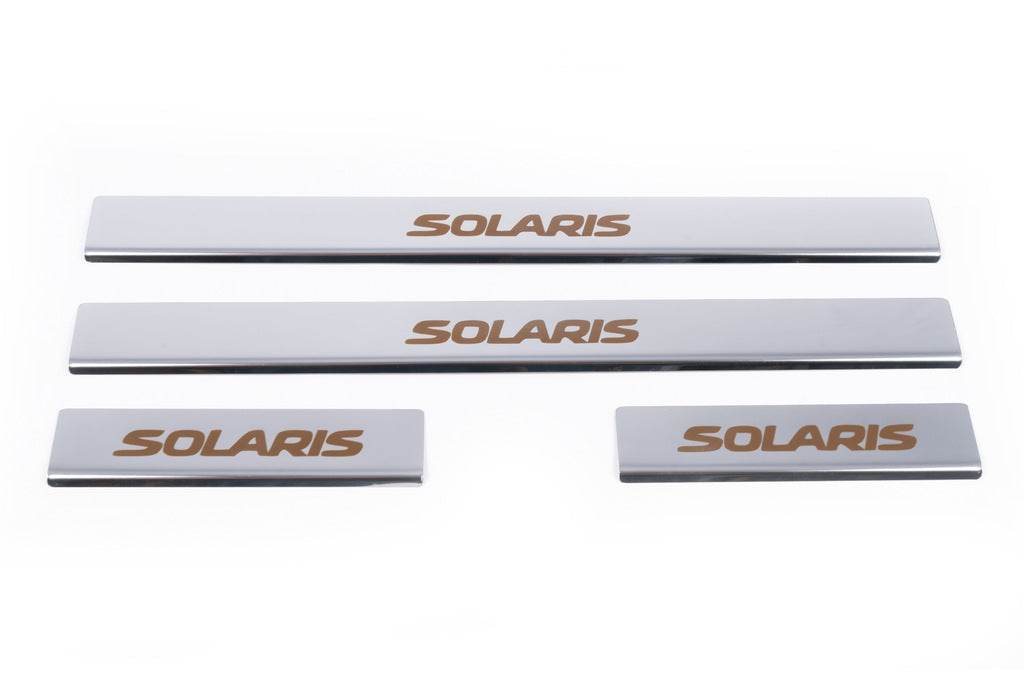 Sill Carmos Solaris V1 (4 pieces, stainless steel) for Hyundai Accent 2011-2017 - Reelken Auto