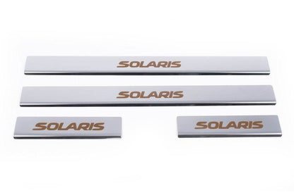 Sill Carmos Solaris V1 (4 pieces, stainless steel) for Hyundai Accent 2011-2017 - Reelken Auto