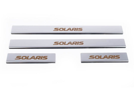 Sill Carmos Solaris V1 (4 pieces, stainless steel) for Hyundai Accent 2011-2017 - Reelken Auto